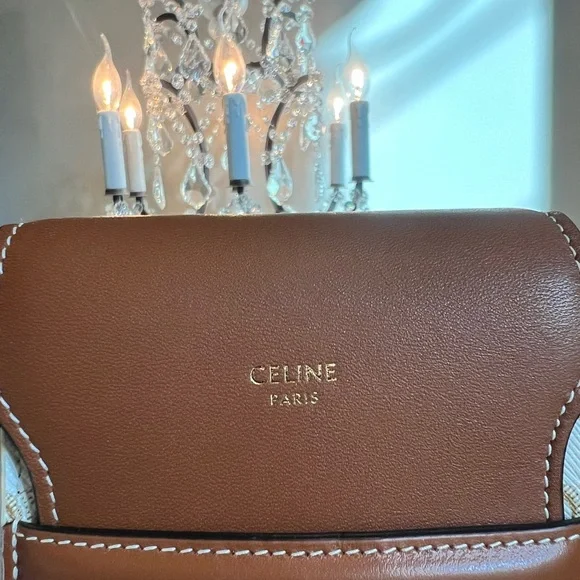 Celine Tan and Beige Crossbody Bag - Picture 3 of 4